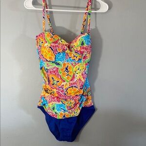 Chaps Colorful One Piece Swimwear size 14